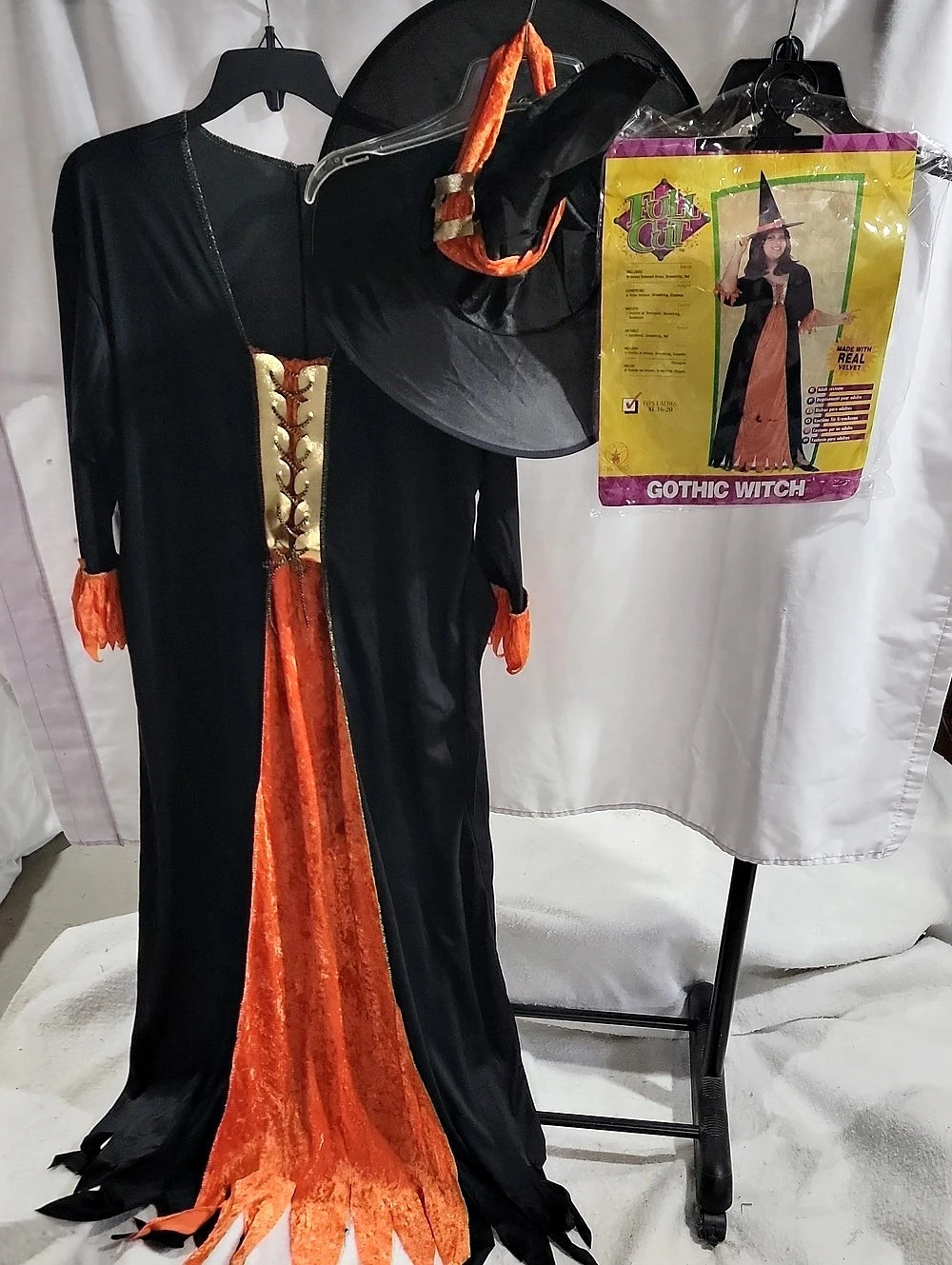 Vintage 2005 RubiesGothic Witch Black & Orange Costume NWT